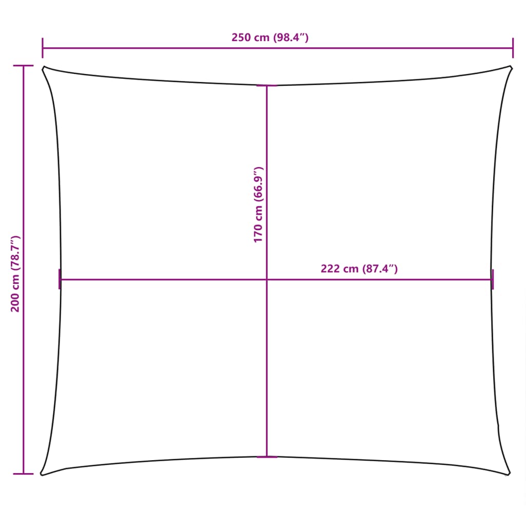 Jedro protiv sunca od tkanine Oxford pravokutno 2 x 2,5 m Beige