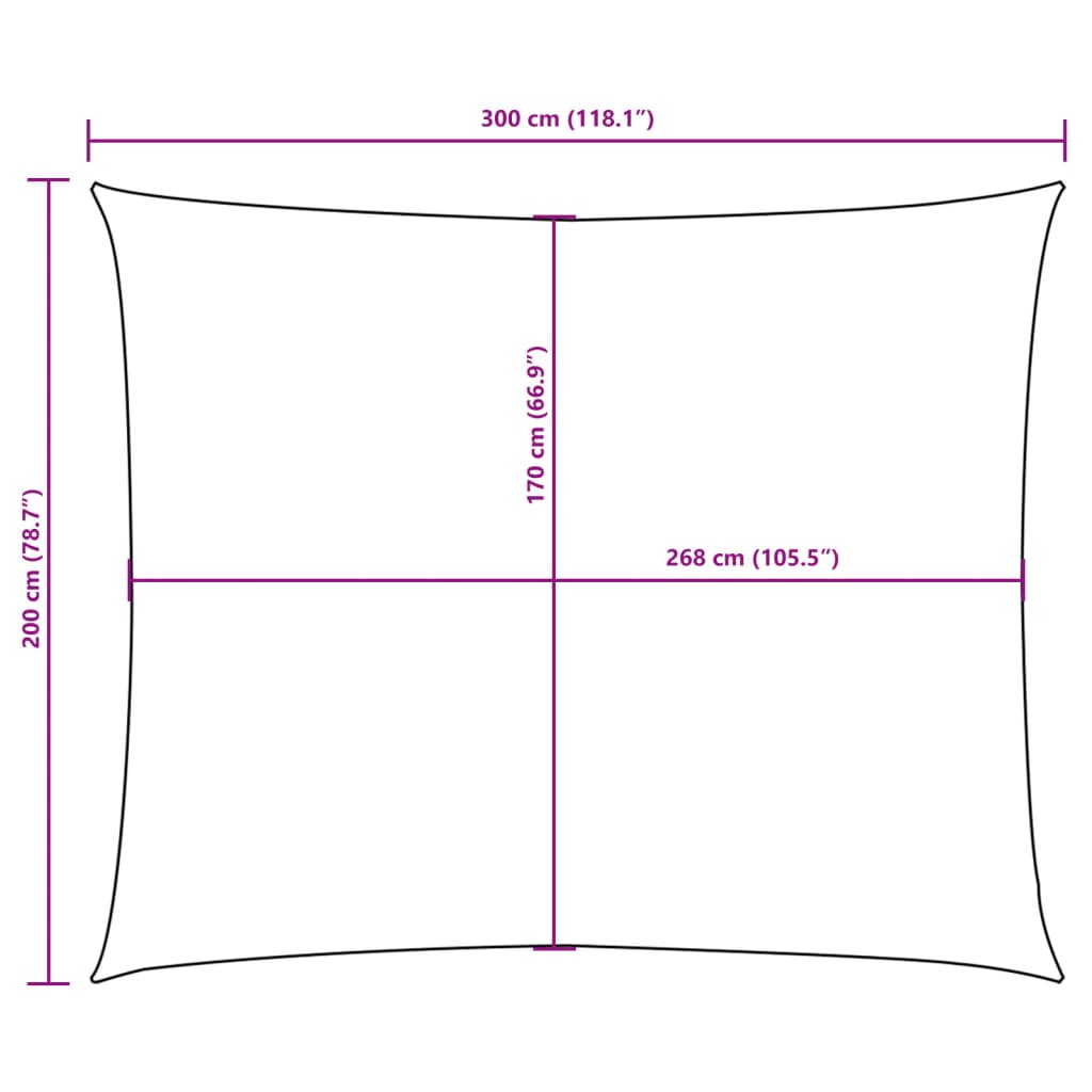 Jedro protiv sunca od tkanine Oxford pravokutno 2 x 3 m krem
