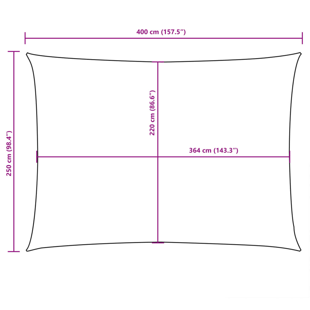 Jedro protiv sunca od tkanine Oxford pravokutno 2,5 x 4 m krem