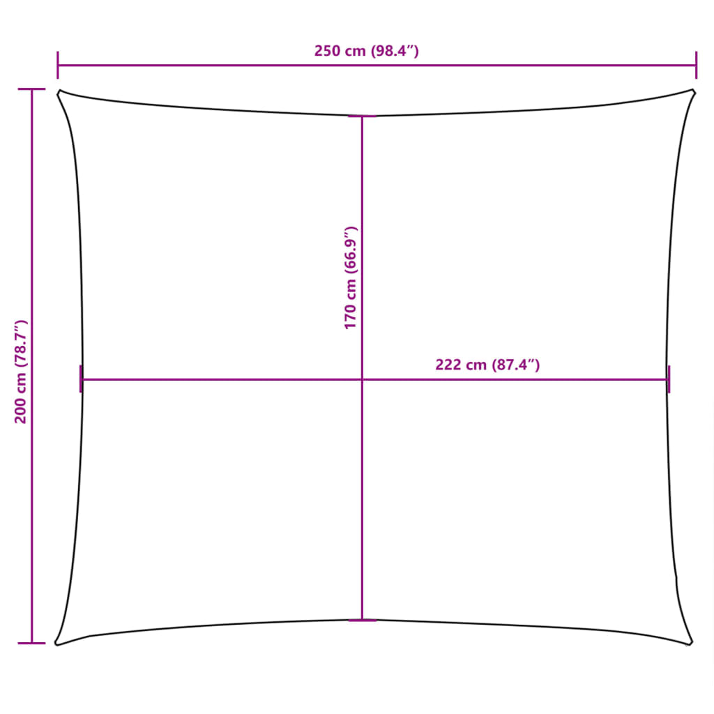 Jedro protiv sunca od tkanine pravokutno 2 x 2,5 m terakota