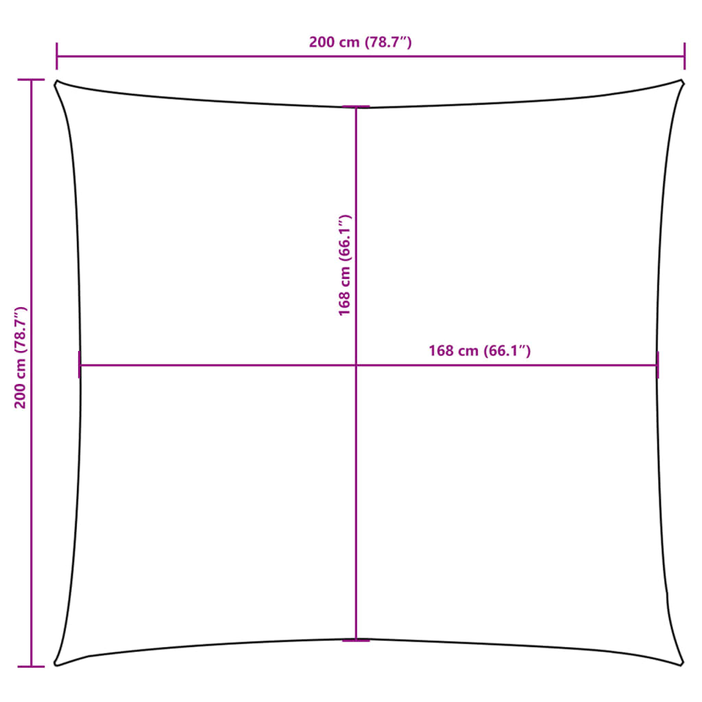 Jedro protiv sunca od tkanine Oxford četvrtasto 2 x 2 m crveno