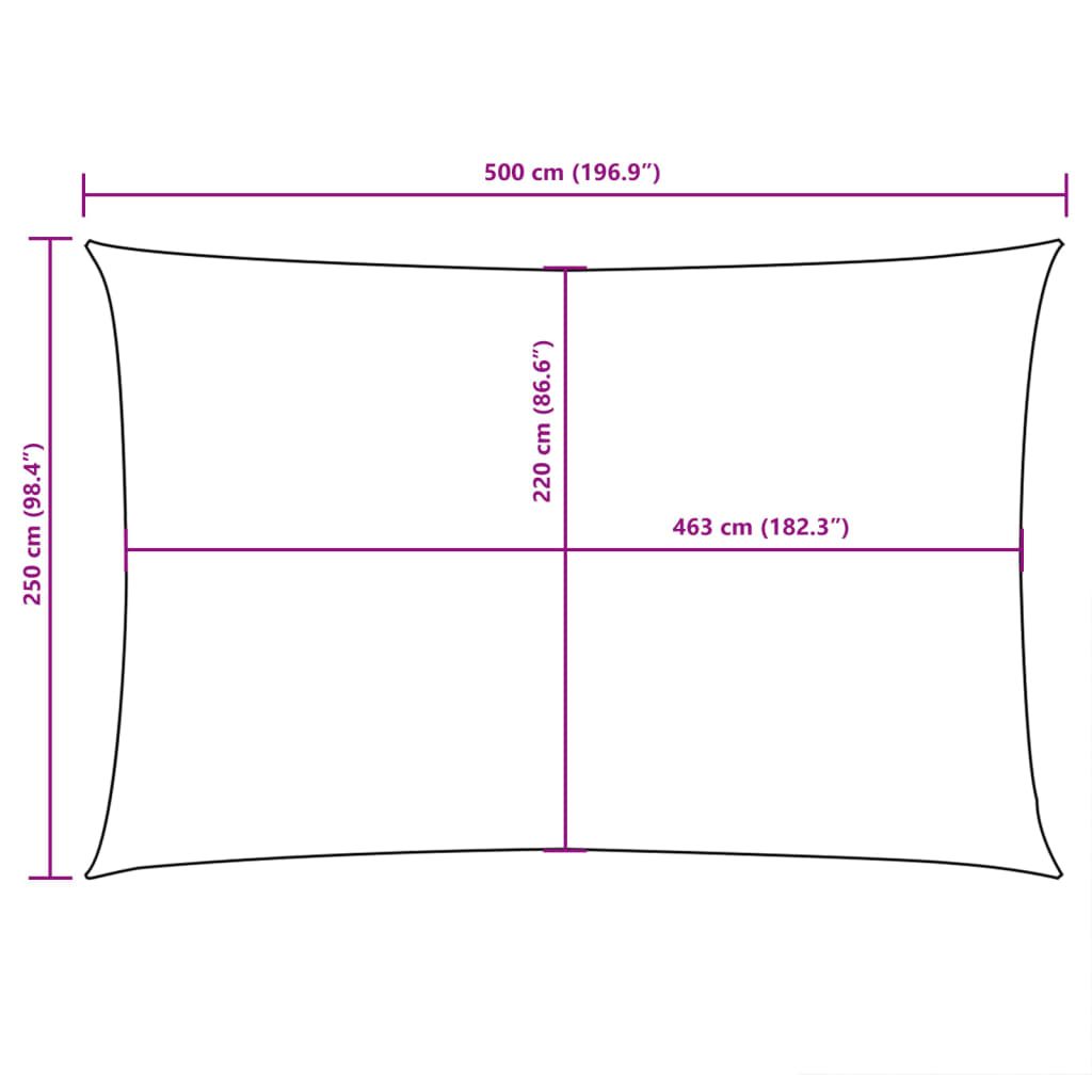 Jedro protiv sunca od tkanine Oxford pravokutno 2,5x5 m crveno