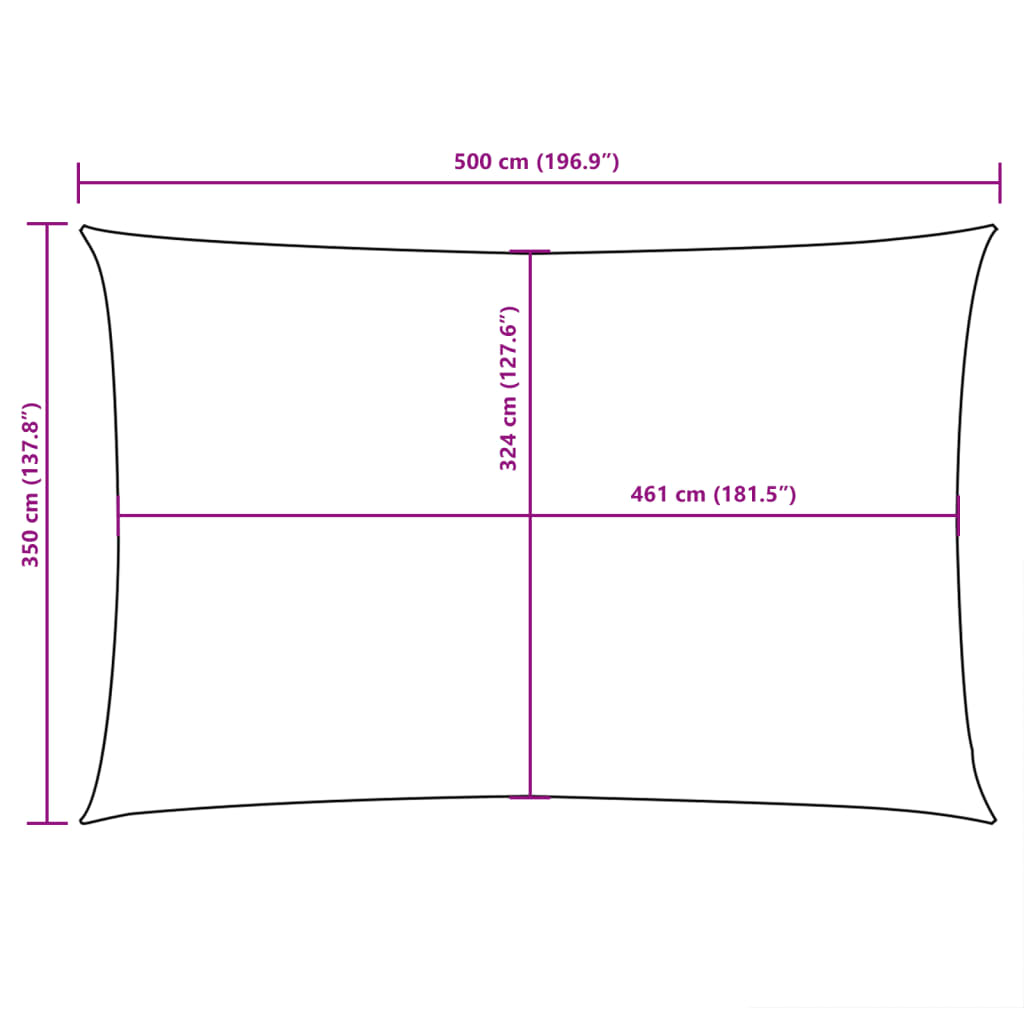 Jedro protiv sunca od tkanine Oxford pravokutno 3,5x5 m crveno