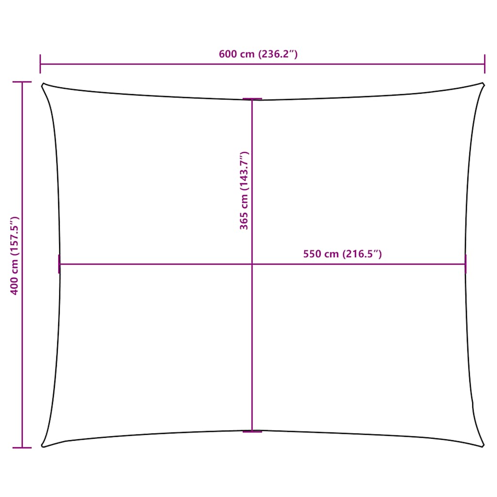 Jedro protiv sunca od tkanine Oxford pravokutno 4 x 6 m crveno