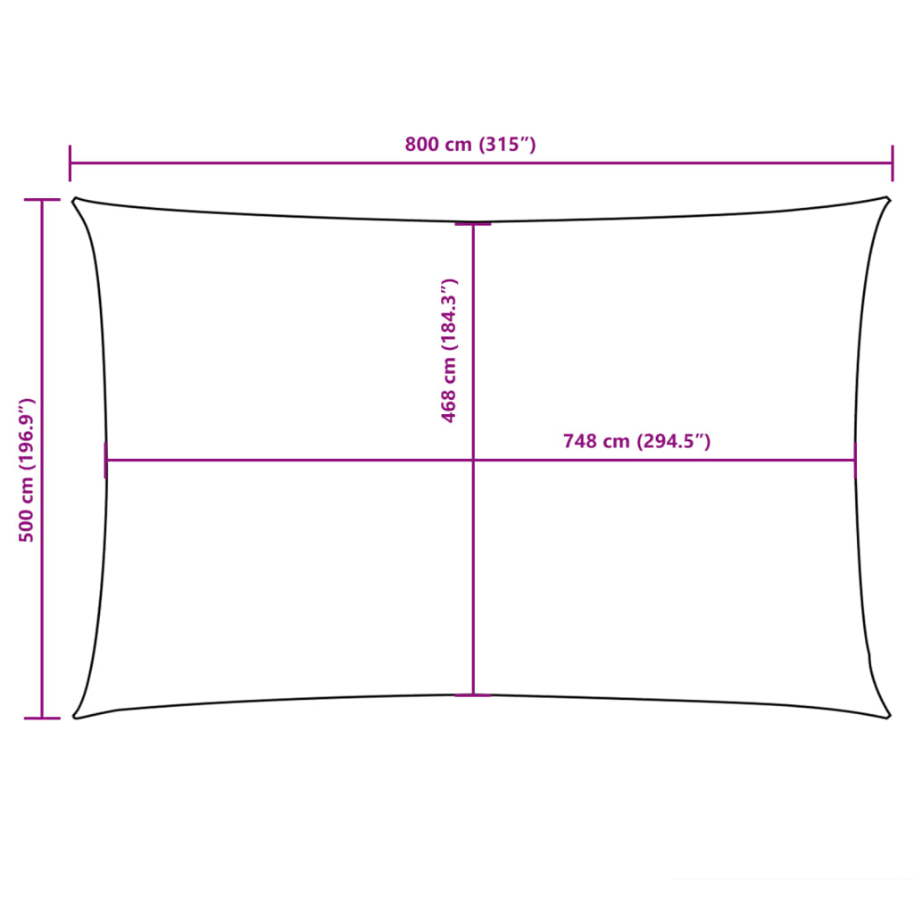 Jedro protiv sunca od tkanine Oxford pravokutno 5 x 8 m crveno