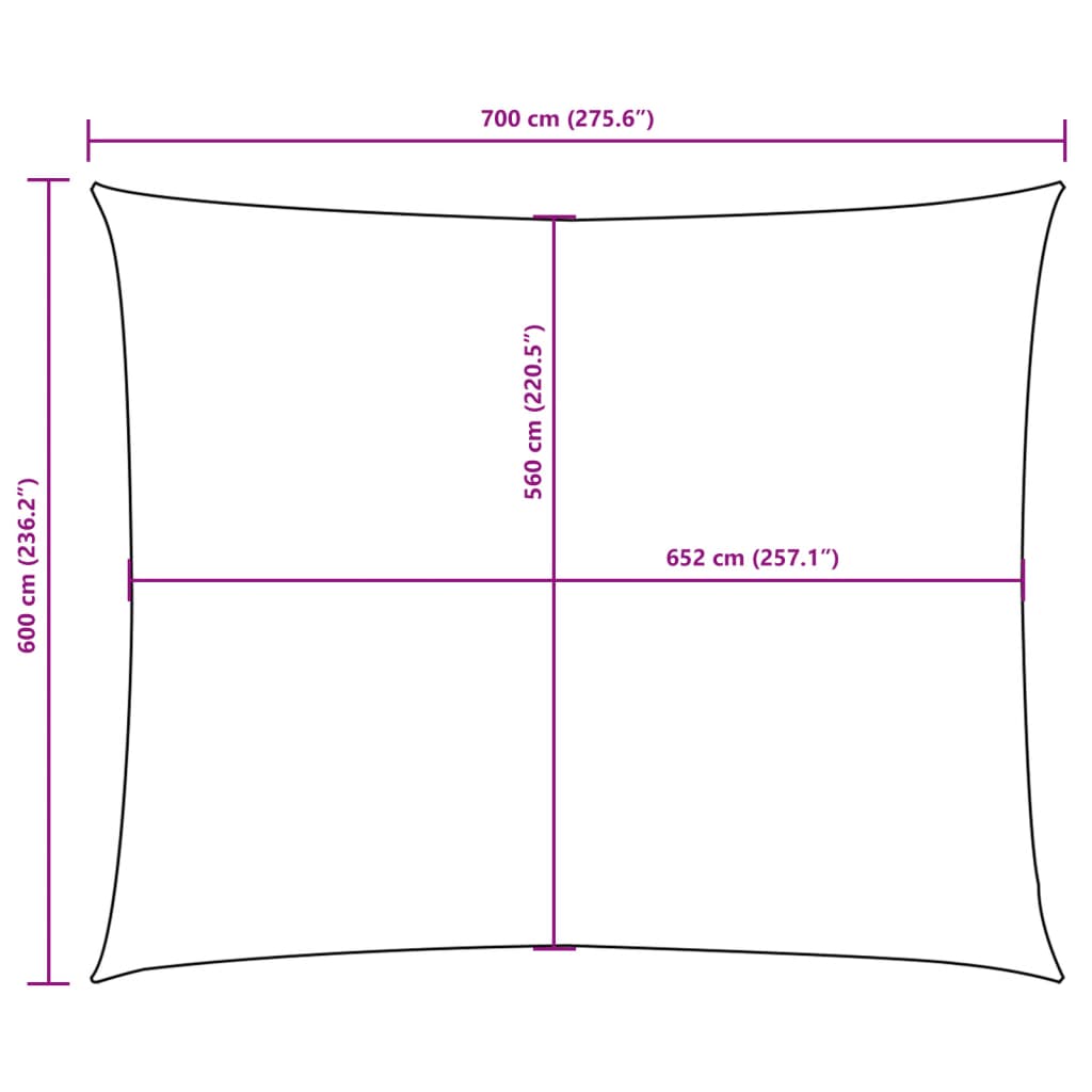 Jedro protiv sunca od tkanine Oxford pravokutno 6 x 7 m crveno