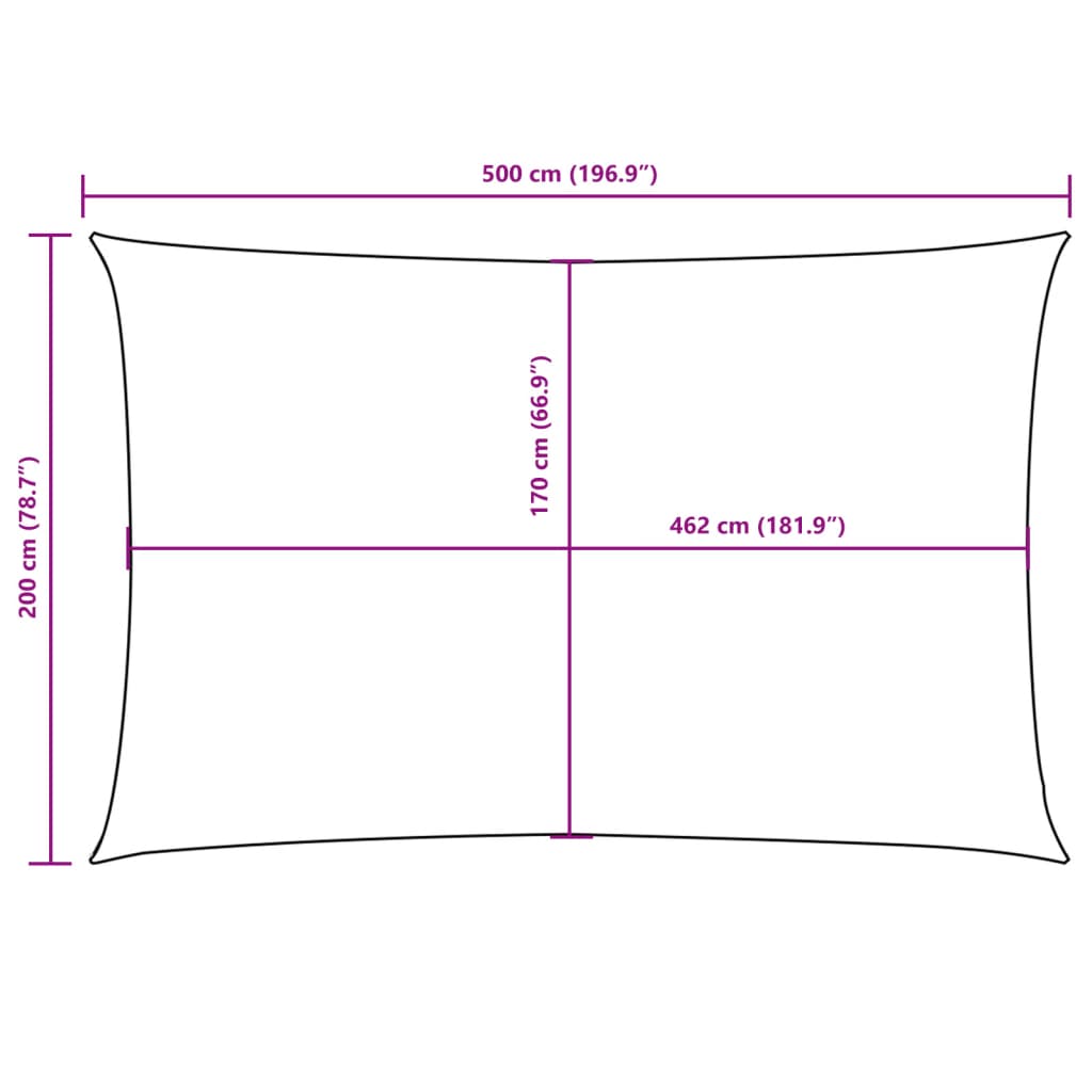 Jedro protiv sunca od tkanine Oxford pravokutno 2 x 5 m crno
