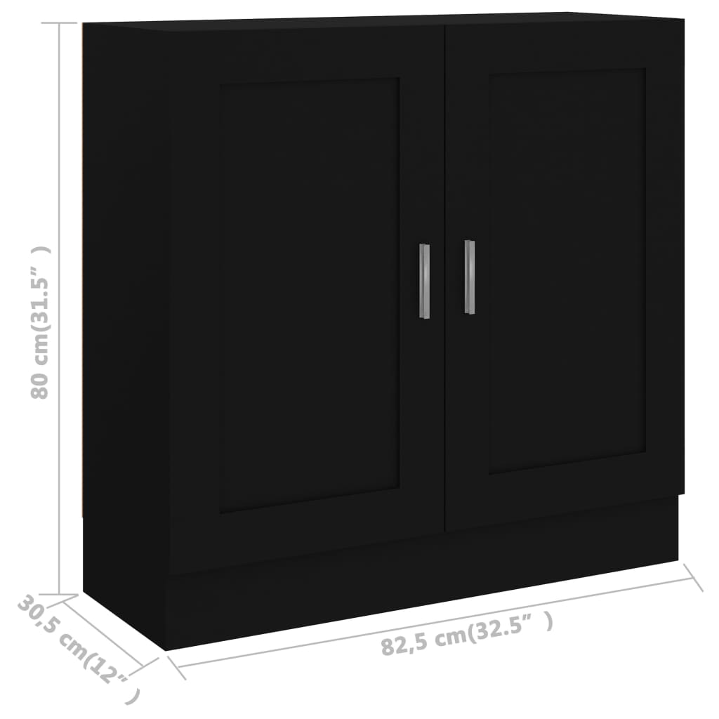 Ormarić za knjige crni 82,5 x 30,5 x 80 od konstruiranog drva