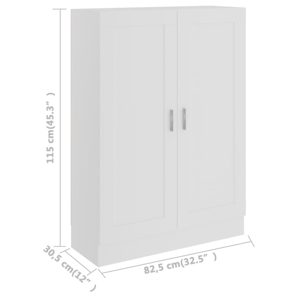Ormarić za knjige bijeli 82,5 x 30,5 x 115 cm konstruirano drvo
