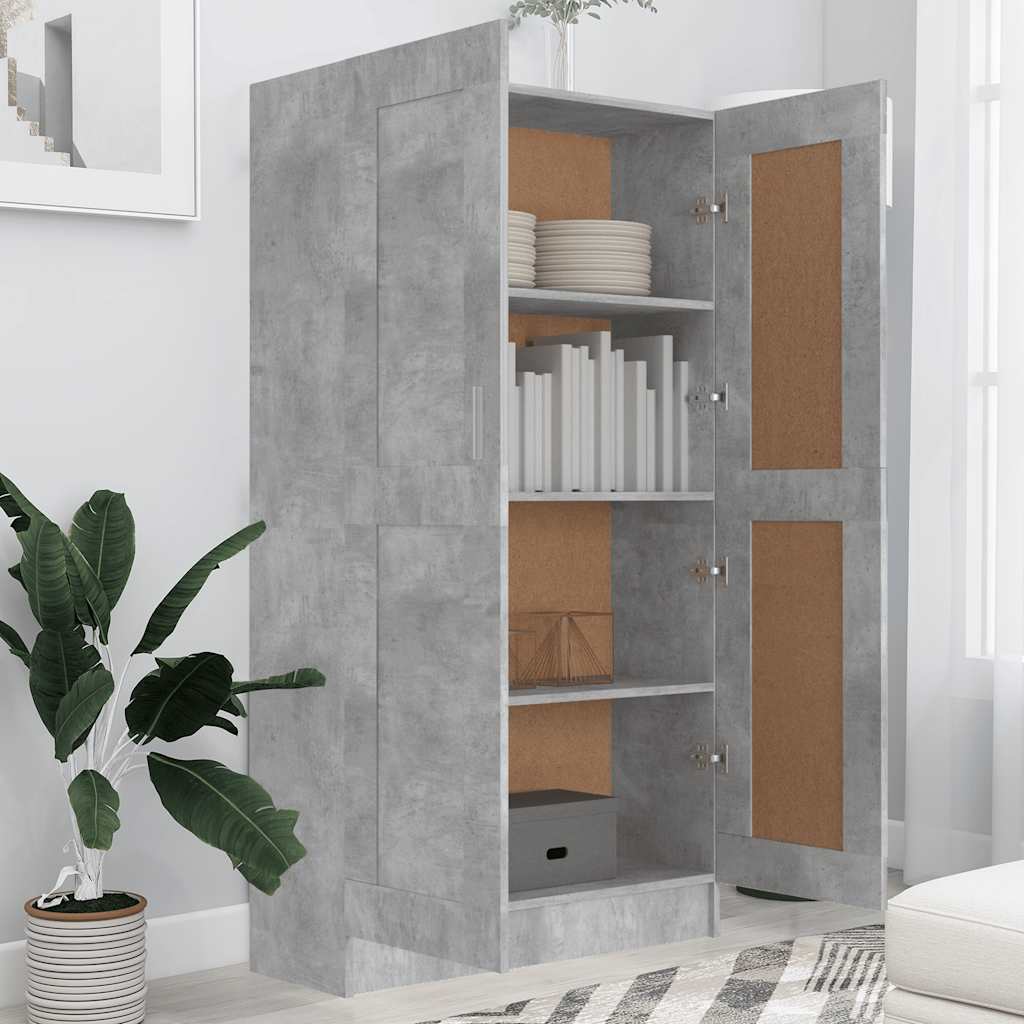 Ormarić za knjige boja betona 82,5x30,5x150cm konstruirano drvo