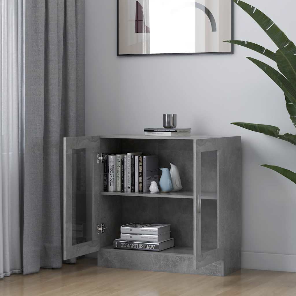 Vitrina siva boja betona 82,5 x 30,5 x 80 cm konstruirano drvo