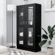Vitrina crna 82,5 x 30,5 x 150 cm konstruirano drvo