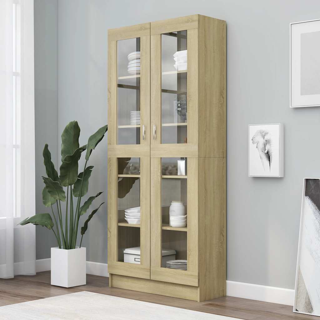 Vitrina boja hrasta 82,5 x 30,5 x 185 cm konstruirano drvo