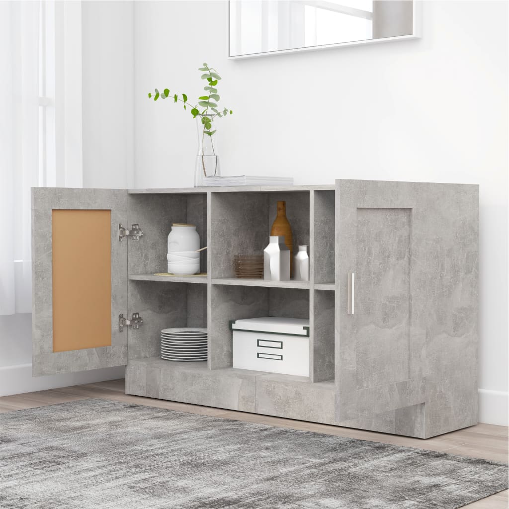 Komoda siva boja betona 120 x 30,5 x 70 cm konstruirano drvo