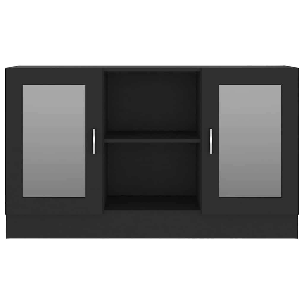 Vitrina crna 120 x 30,5 x 70 cm konstruirano drvo