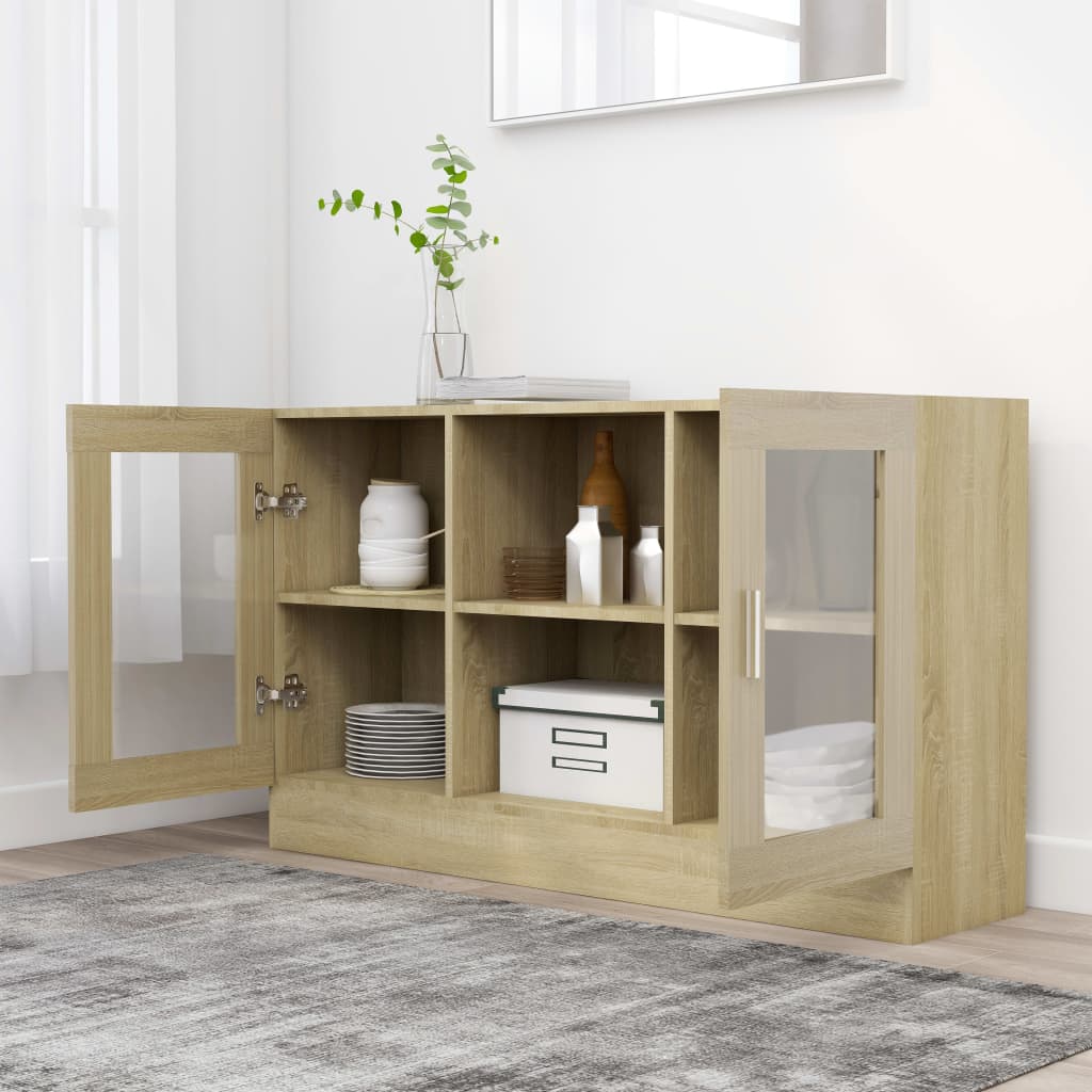 Vitrina boja hrasta sonome 120 x 30,5 x 70 cm konstruirano drvo