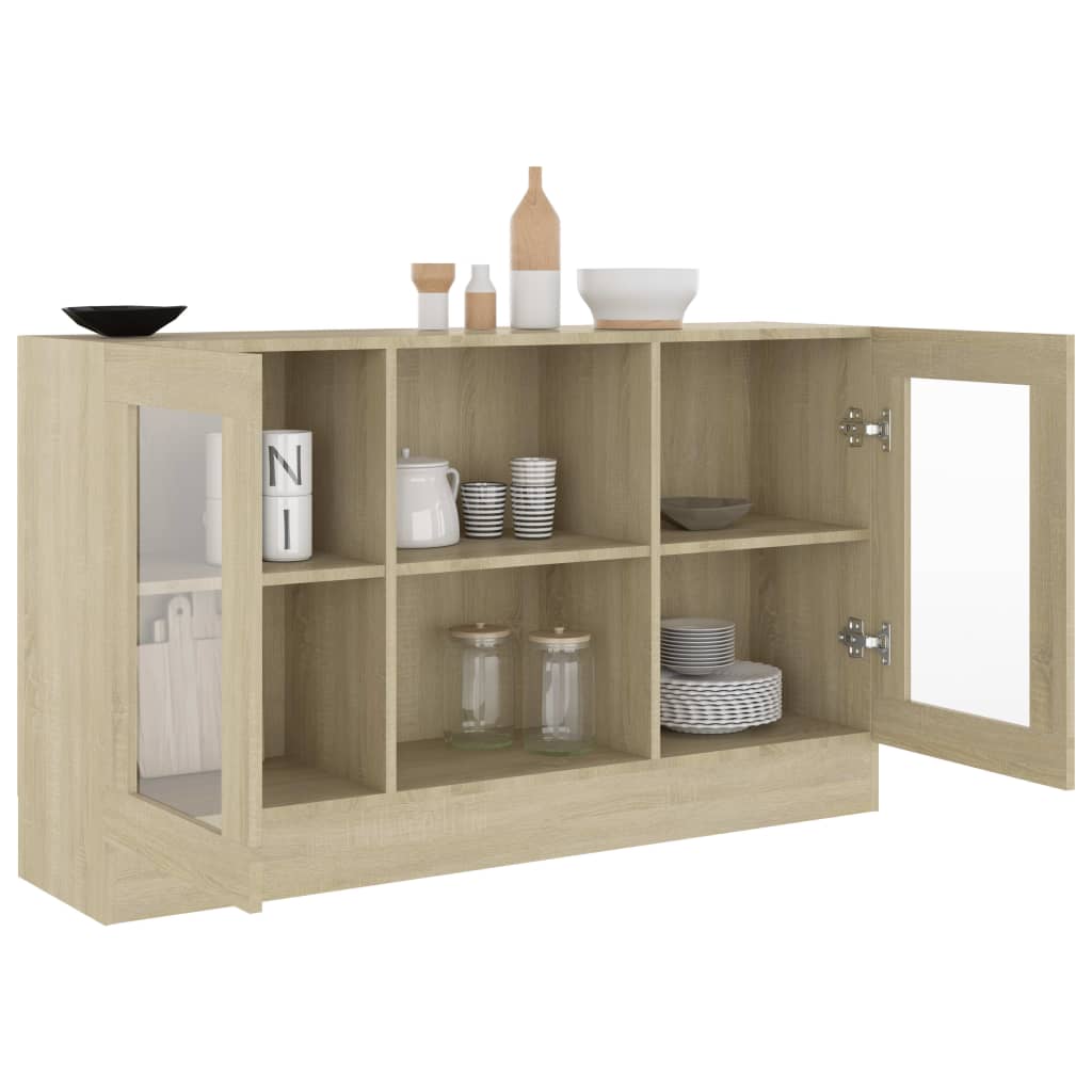 Vitrina boja hrasta sonome 120 x 30,5 x 70 cm konstruirano drvo