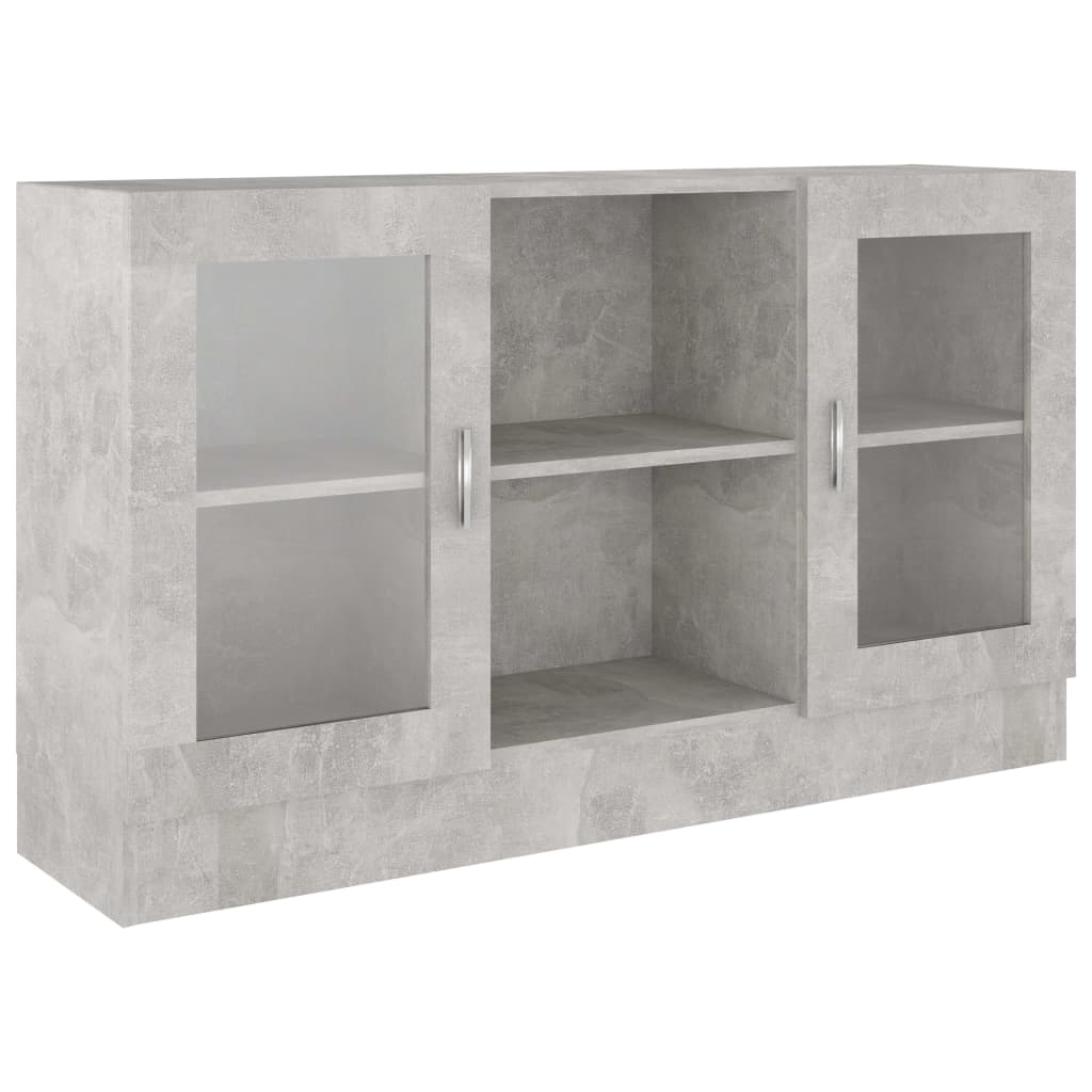 Vitrina siva boja betona 120 x 30,5 x 70 cm konstruirano drvo