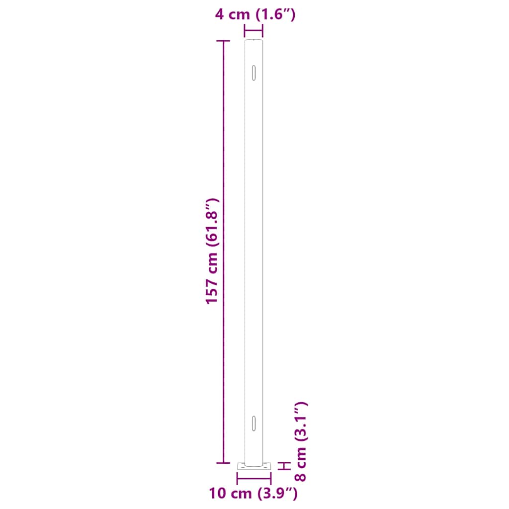 Uvlačiva bočna tenda za terasu 600 x 160 cm crna