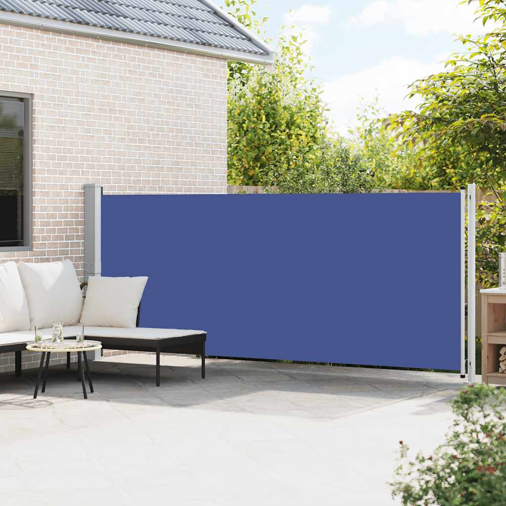 Uvlačiva bočna tenda za terasu 600 x 160 cm plava