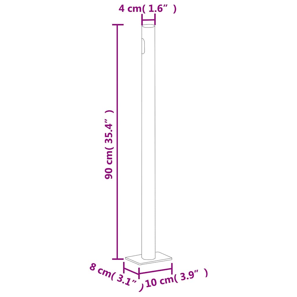 Uvlačiva bočna tenda za terasu 140 x 1200 cm smeđa