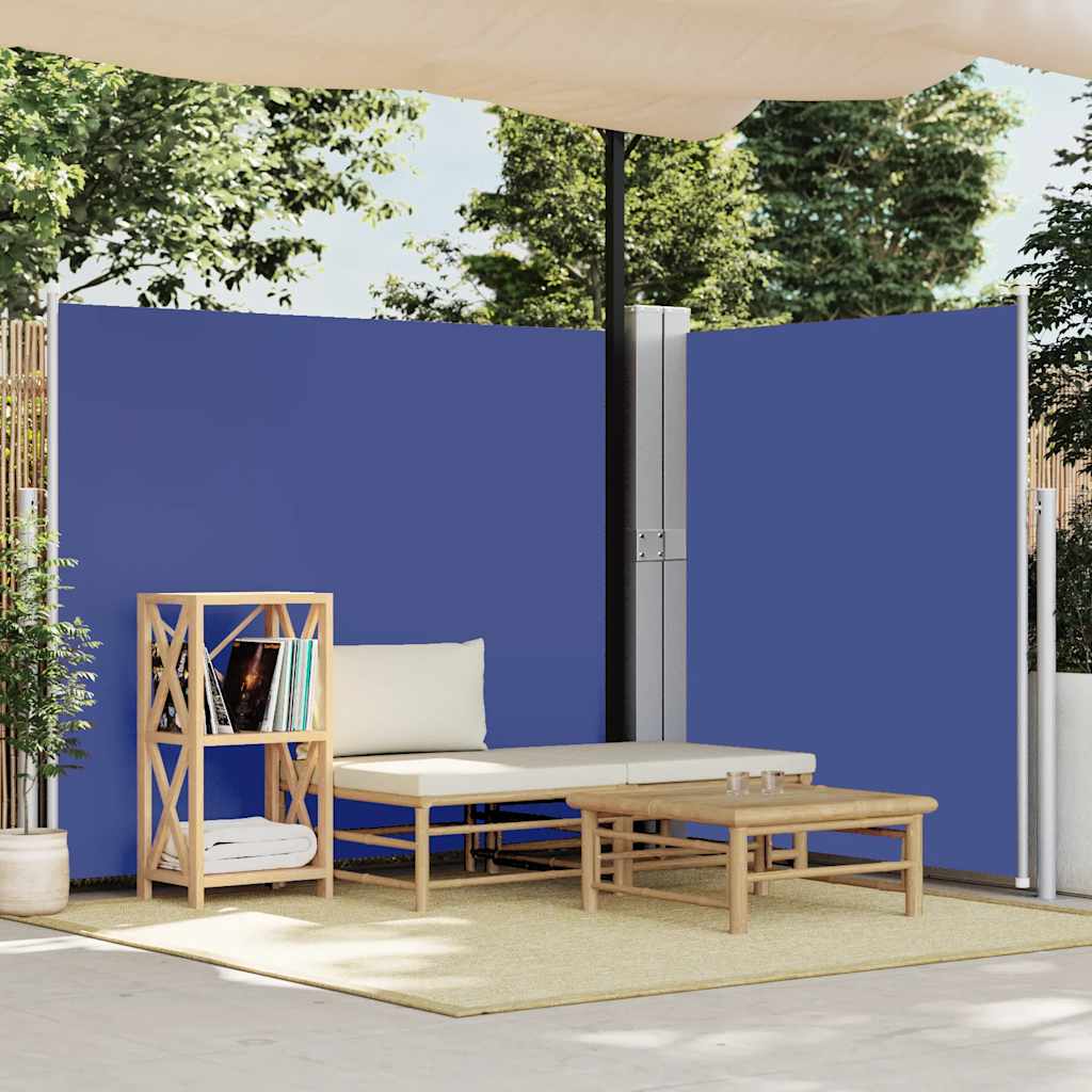 Uvlačiva bočna tenda za terasu 170 x 1200 cm plava