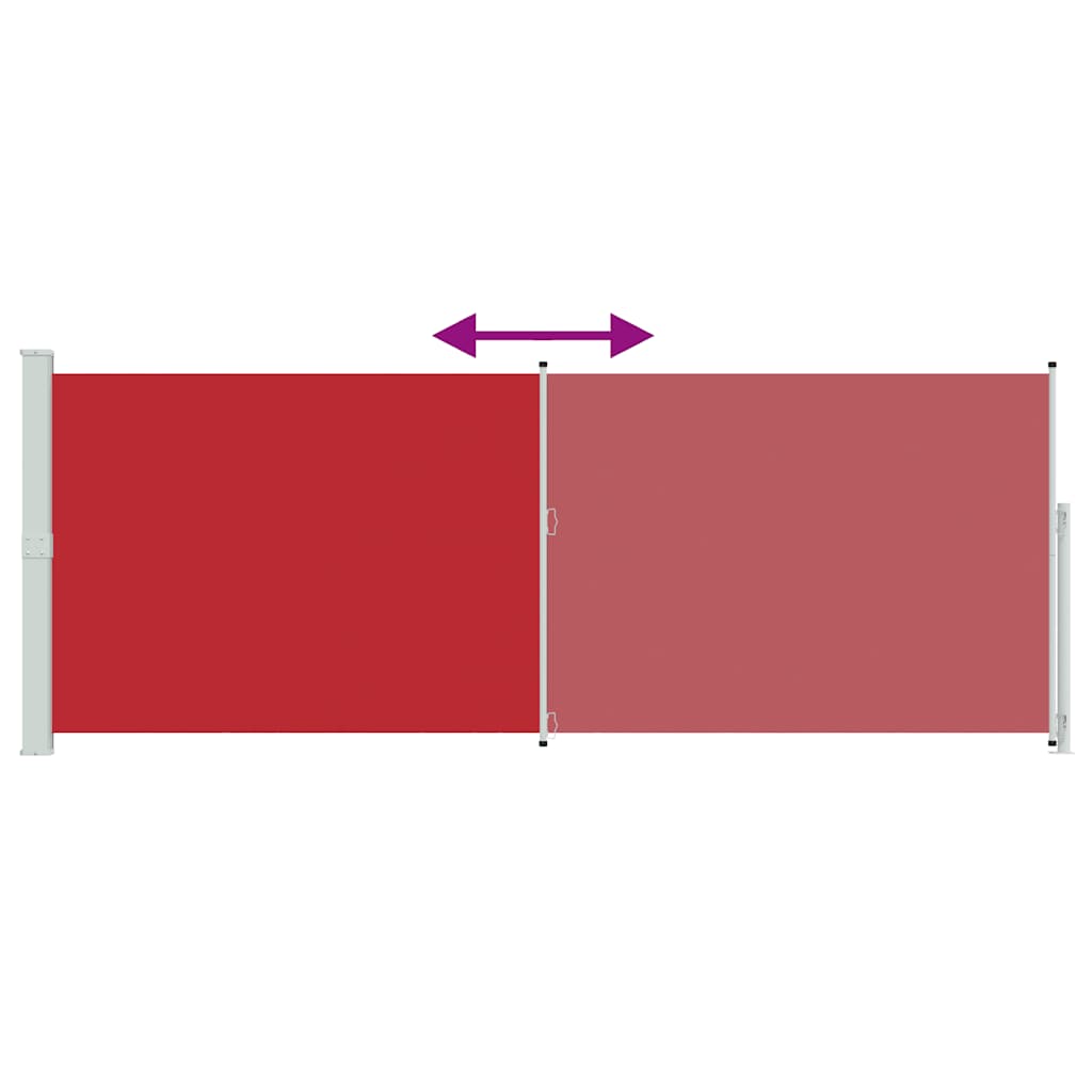 Uvlačiva bočna tenda za terasu 180 x 500 cm crvena