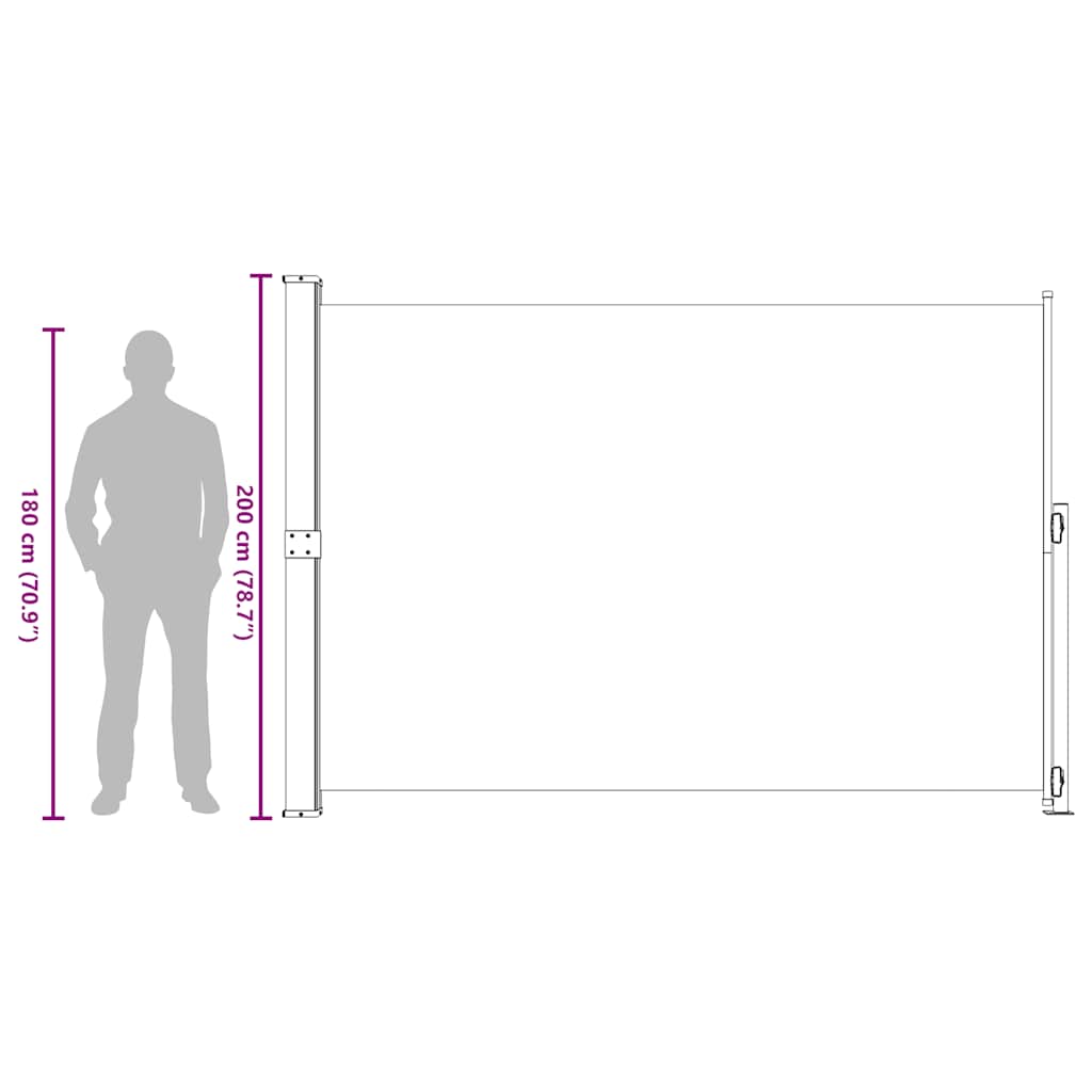 Uvlačiva bočna tenda za terasu 200 x 300 cm krem