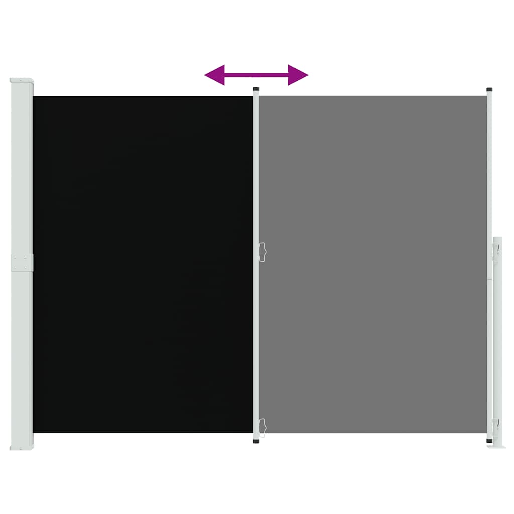 Uvlačiva bočna tenda za terasu 220 x 300 cm crna