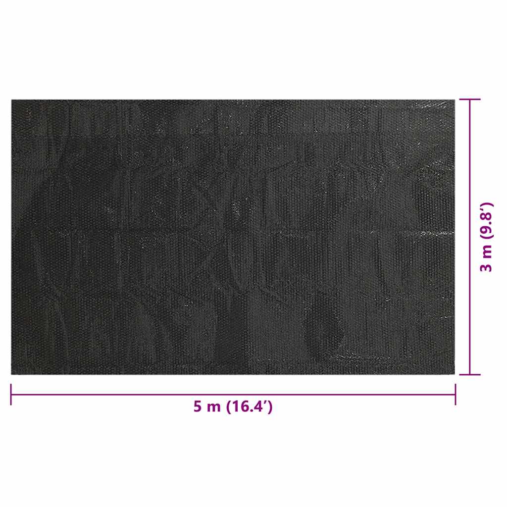 Pravokutni pokrivač za bazen 500 x 300 cm PE crni