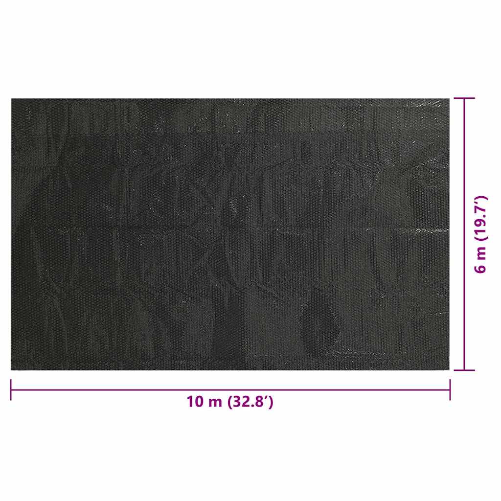 Pravokutni pokrivač za bazen 1000 x 600 cm PE crni