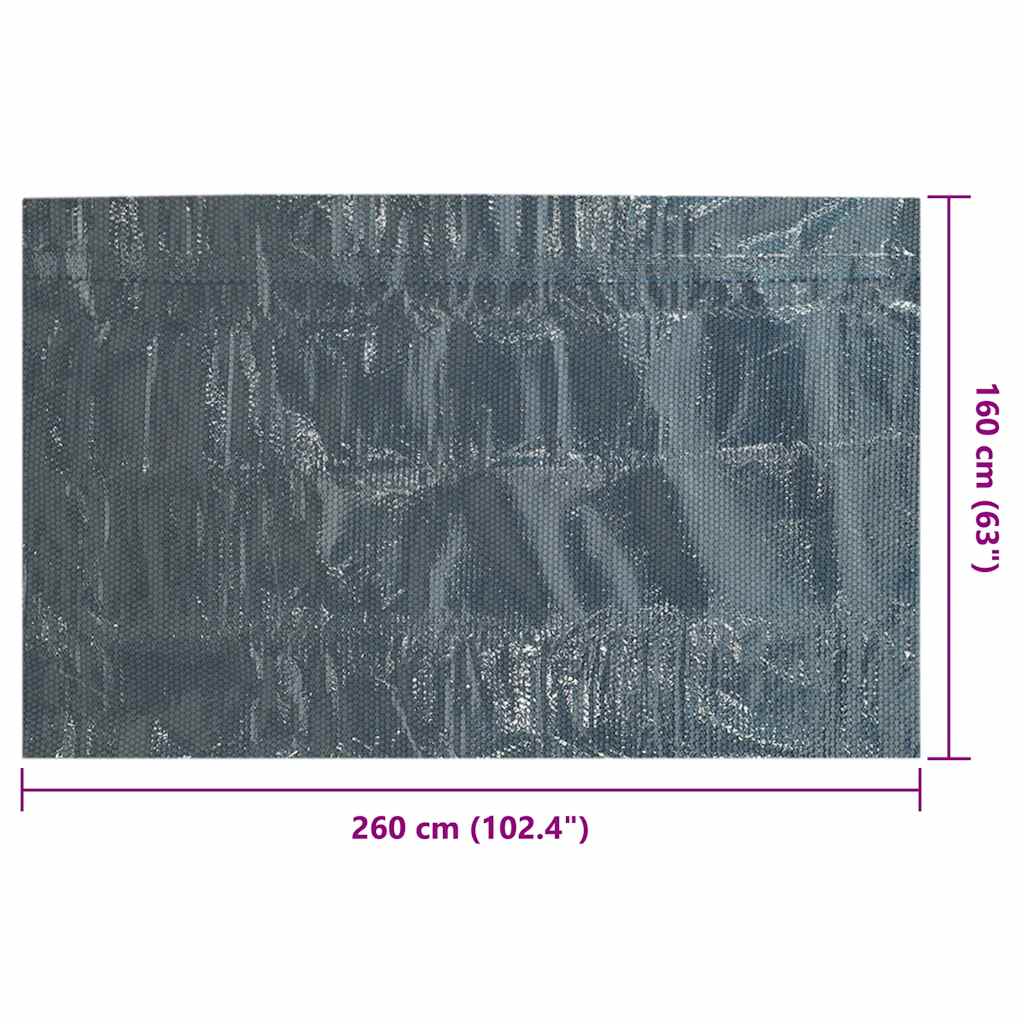 Plutajući PE solarni pokrov za bazen 260 x 160 cm crno-plavi