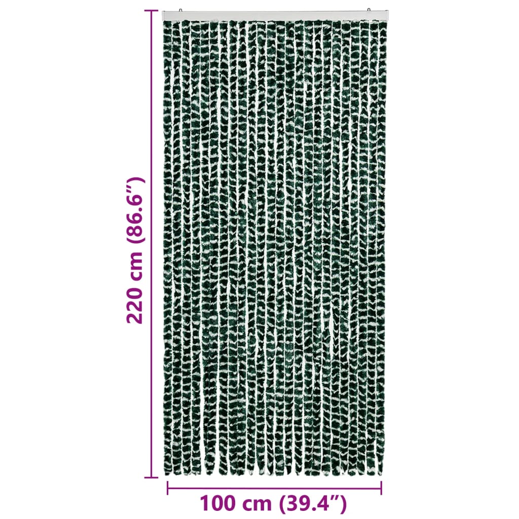 Zastor protiv insekata zeleno-bijeli 100 x 220 cm šenil