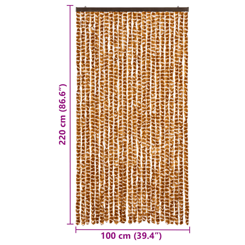 Zastor protiv insekata oker-bijeli 100 x 220 cm šenil