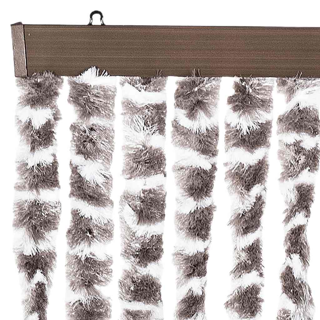 Zastor protiv insekata smeđe-sivi i bijeli 56 x 185 cm šenil