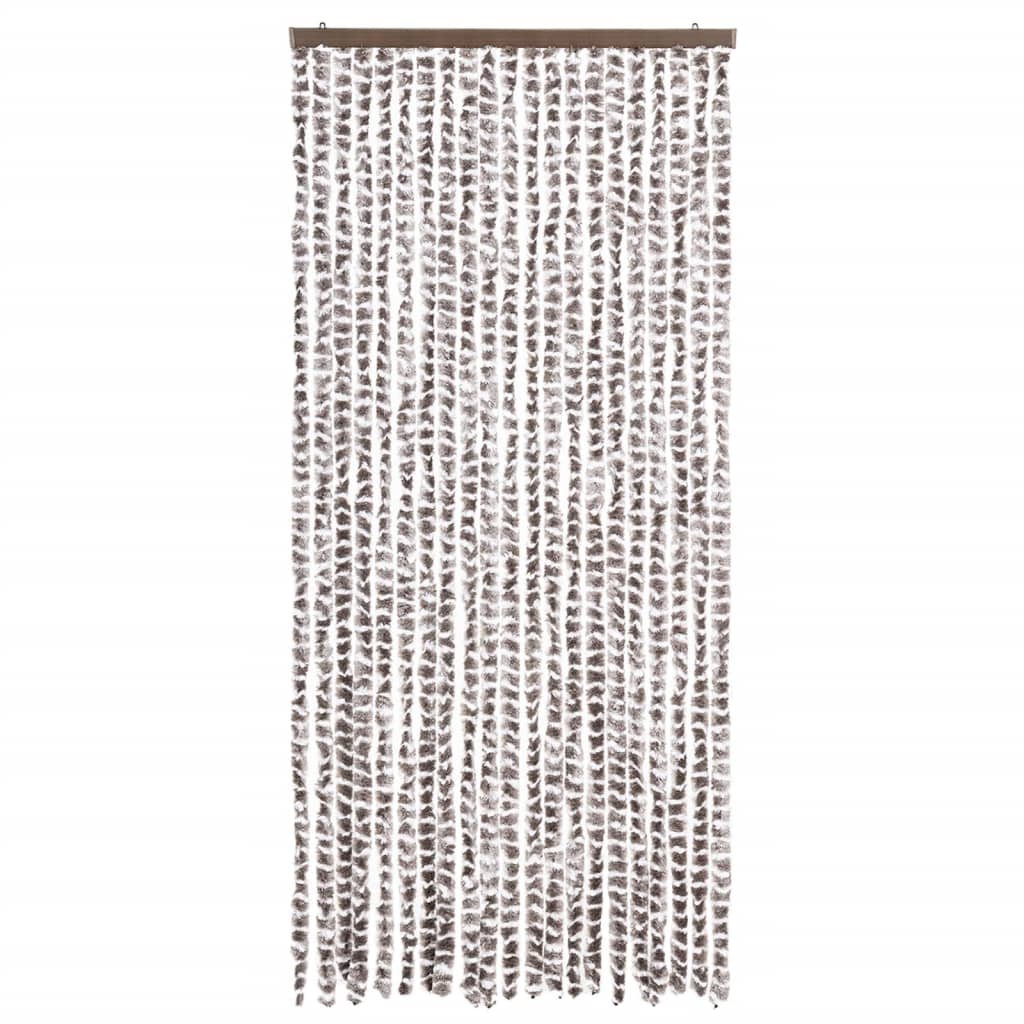Zastor protiv insekata smeđe-sivi i bijeli 90 x 220 cm šenil