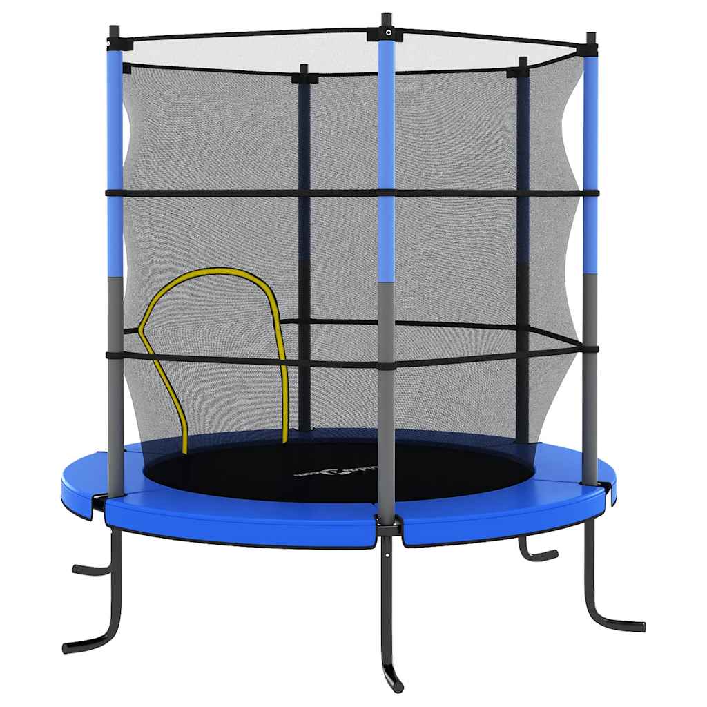 Trampolin sa sigurnosnom mrežom okrugli 140 x 160 cm plavi