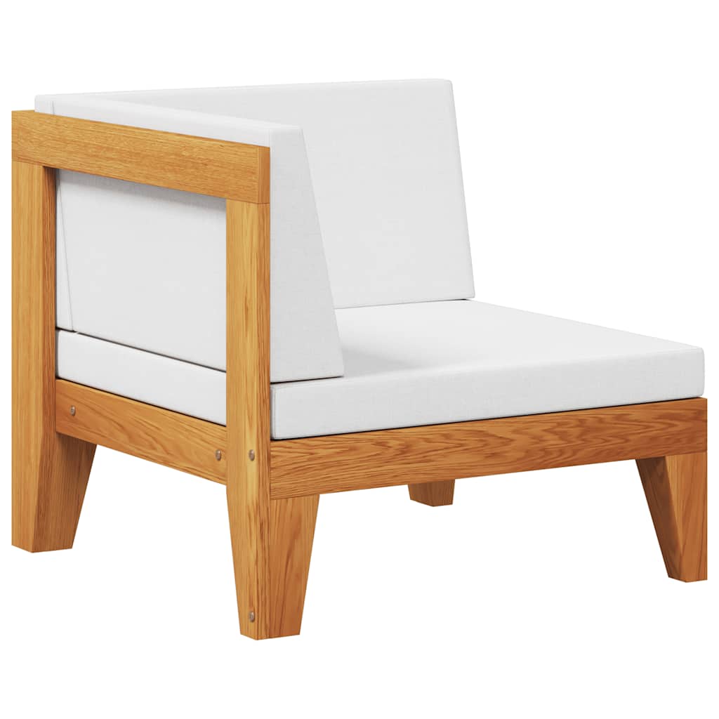 Modularna kutna sofa i krem bijeli jastuci od bagremovog drva