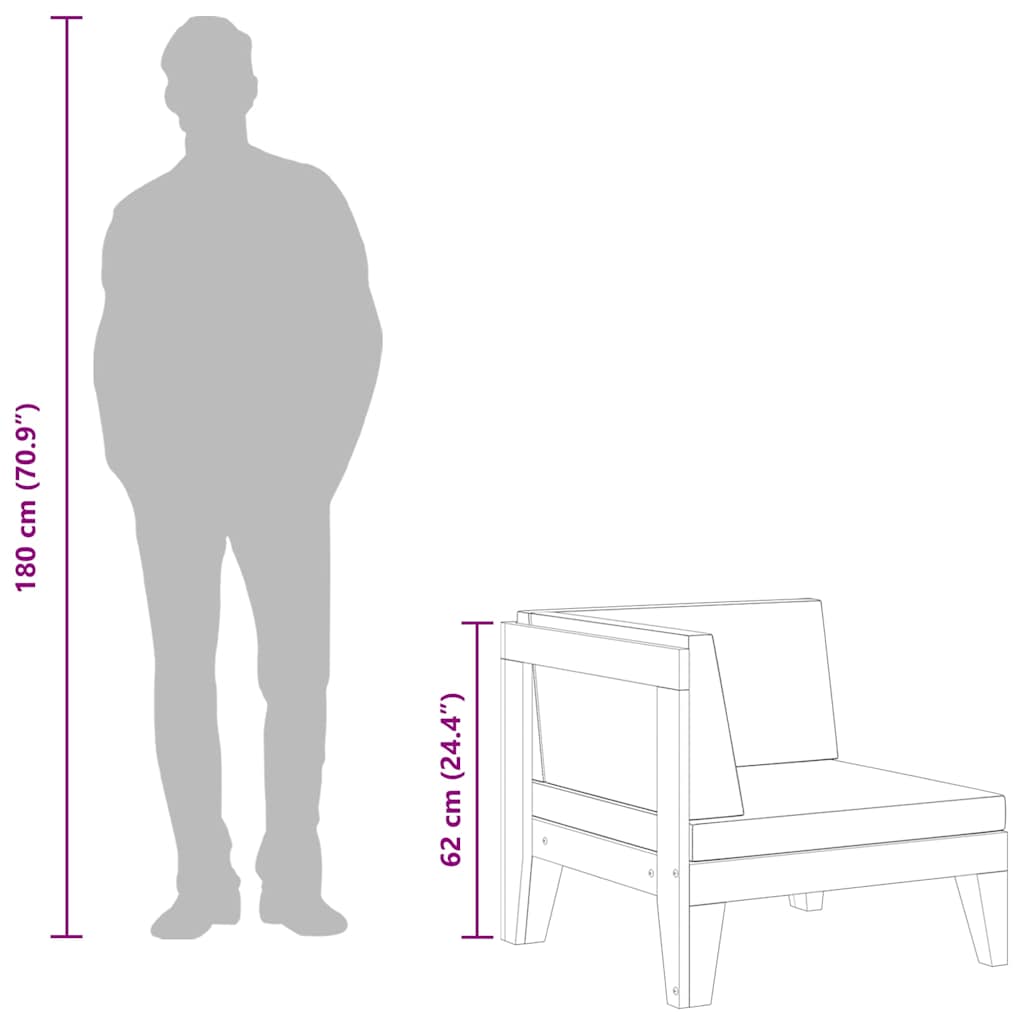 Modularna kutna sofa i tamnosivi jastuci masivno bagremovo drvo