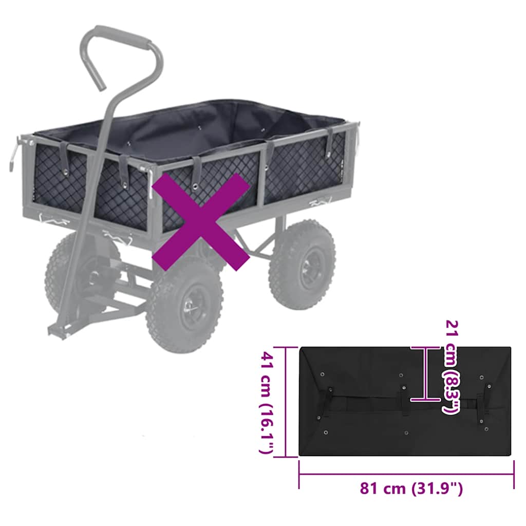 Obloga za vrtna kolica crna 81 x 41 x 21 cm od tkanine