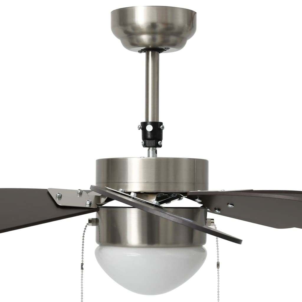 Stropni ventilator sa svjetlom 76 cm tamnosmeđi