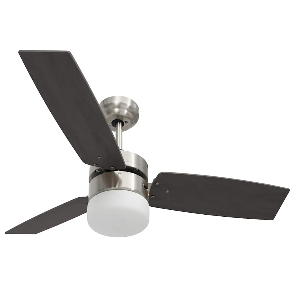 Stropni ventilator sa svjetlom i daljinskim 108 cm tamnosmeđi
