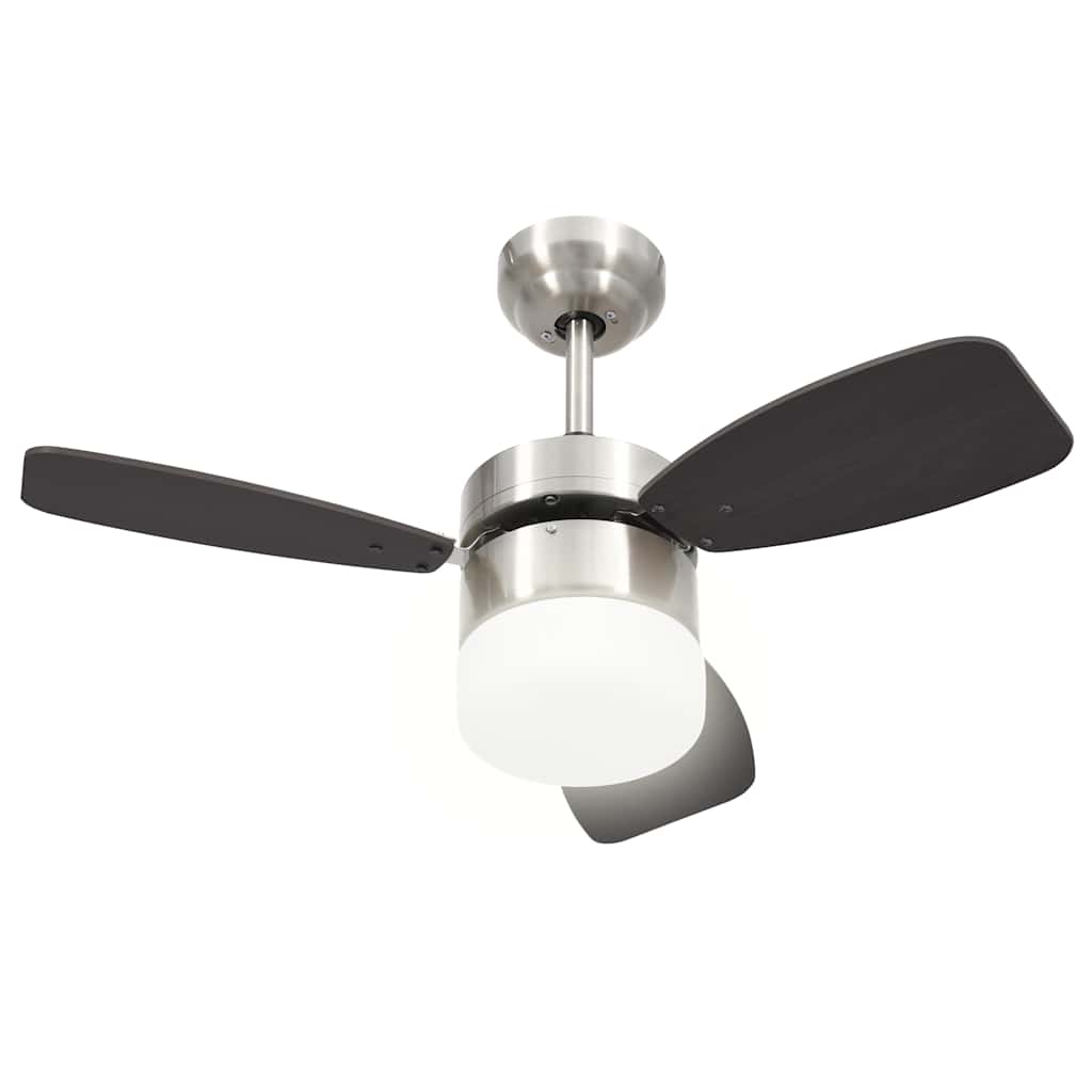 Stropni ventilator sa svjetlom i daljinskim 76 cm tamnosmeđi