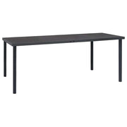 Vrtni blagovaonski stol antracit 190 x 90 x 74 cm čelični