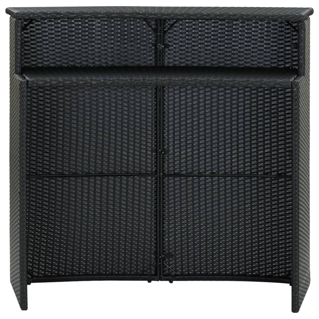 Vrtni barski stol crni 120 x 55 x 110 cm od poliratana