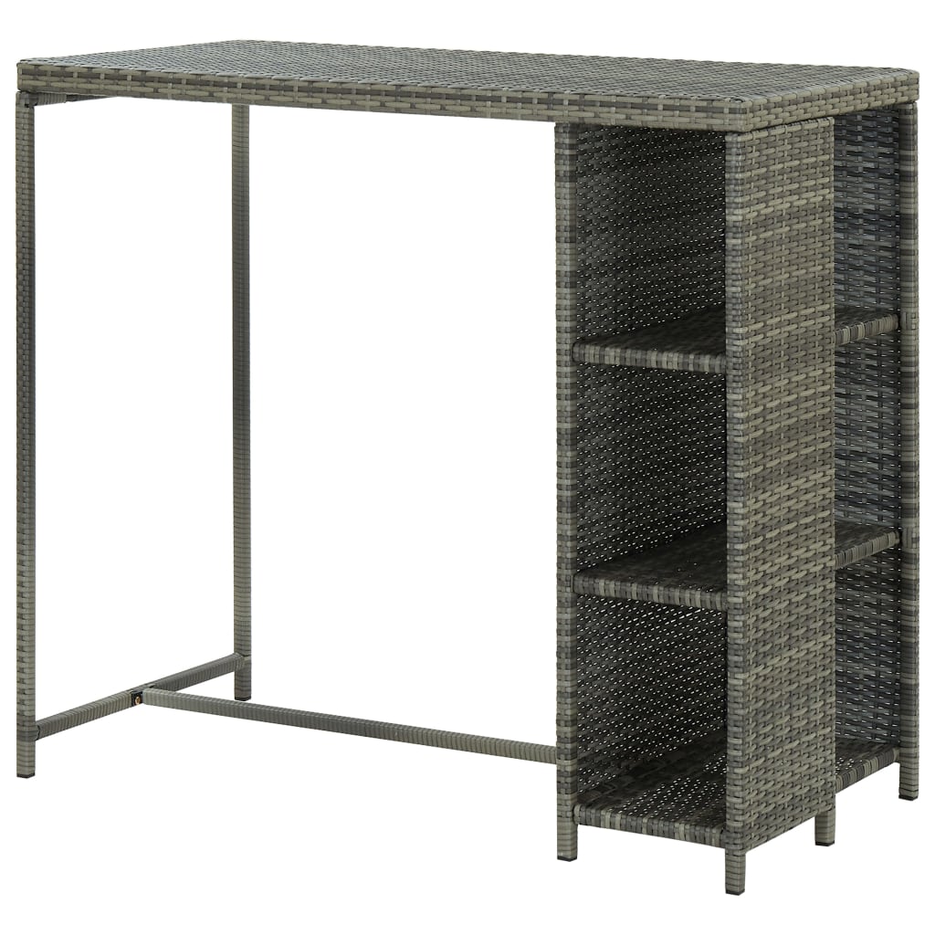 Barski stol sa stalkom za pohranu sivi 120x60x110 cm poliratan