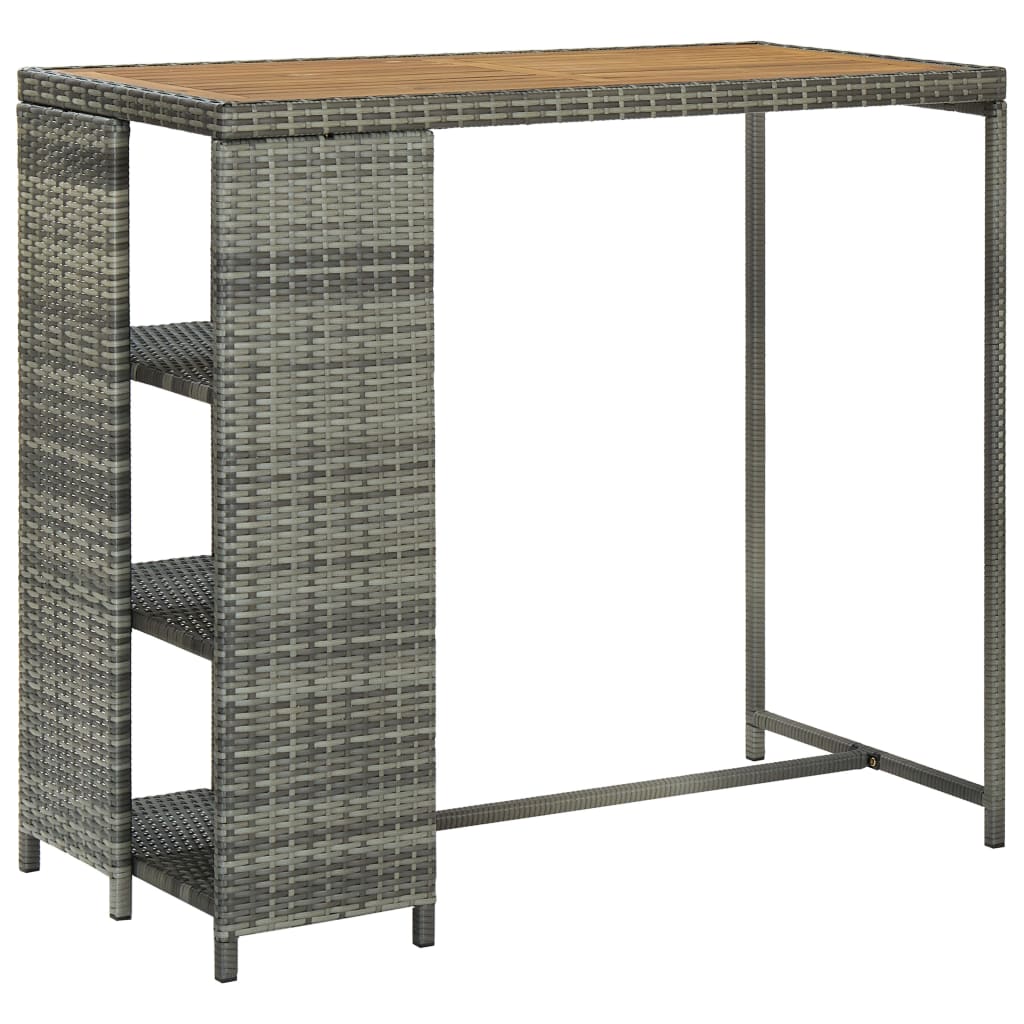 Barski stol sa stalkom za pohranu sivi 120x60x110 cm poliratan