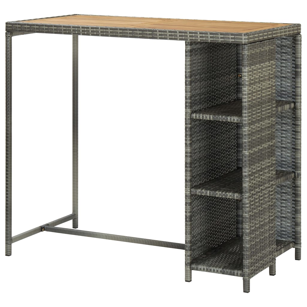 Barski stol sa stalkom za pohranu sivi 120x60x110 cm poliratan