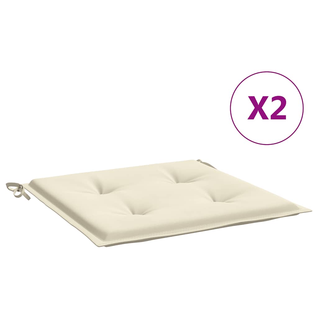 Jastuci za vrtne stolice 2 kom krem 40x40x4 cm od tkanine