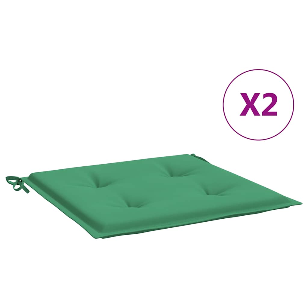 Jastuci za vrtne stolice 2 kom zeleni 40 x 40 x 4 cm od tkanine